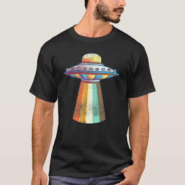 Retro Extraterrestrial Space Ufo Abduction Sci Fi T Shirt (Framsida)