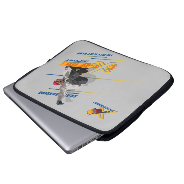Retro Extrem Sport Skateboard | 15" Laptopfodral Laptop Fodral (Framre botten)