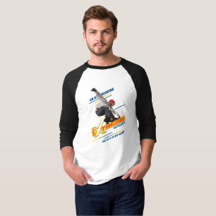 Retro Extrem Sport Skateboard Herr 3/4 Ärm Ragla T Shirt