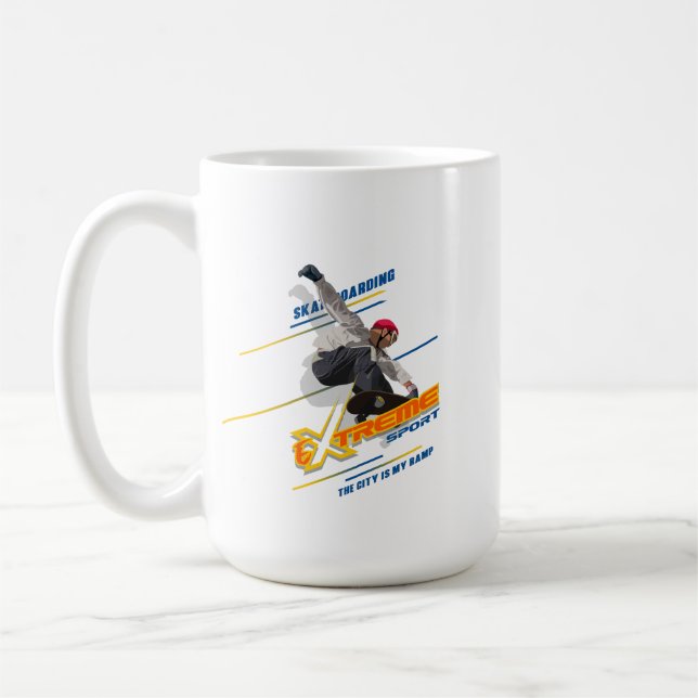 Retro Extrem Sport Skateboardåkare | #15 Klassisk  Kaffemugg (Vänster)