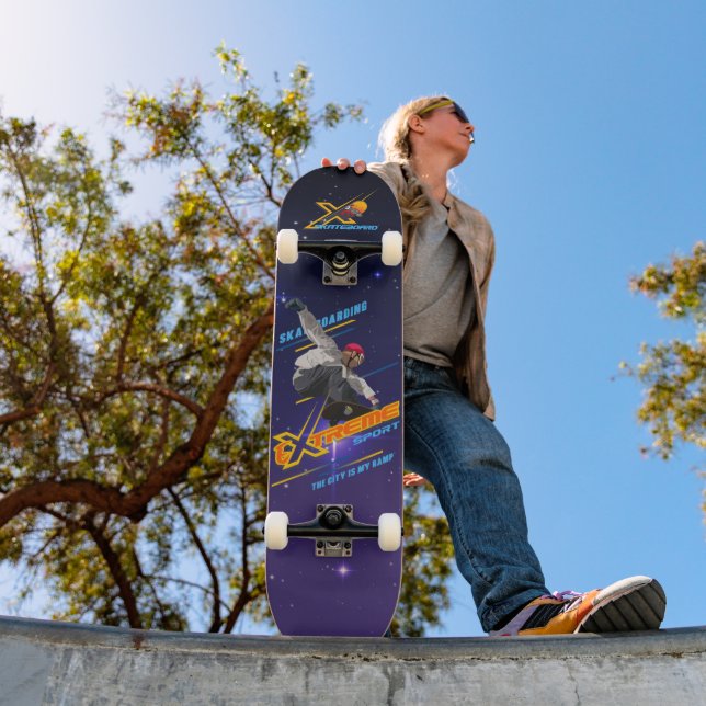 Retro Extremsport Skateboardåkare | Mini Skateboard Bräda 18,5 Cm (Utomhus 1)