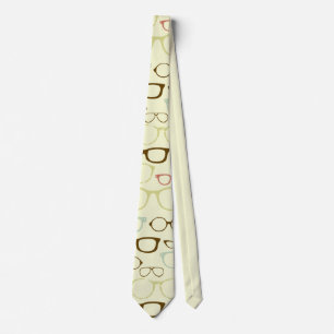 Retro Eyeglass Hipster Neck Tie Slips