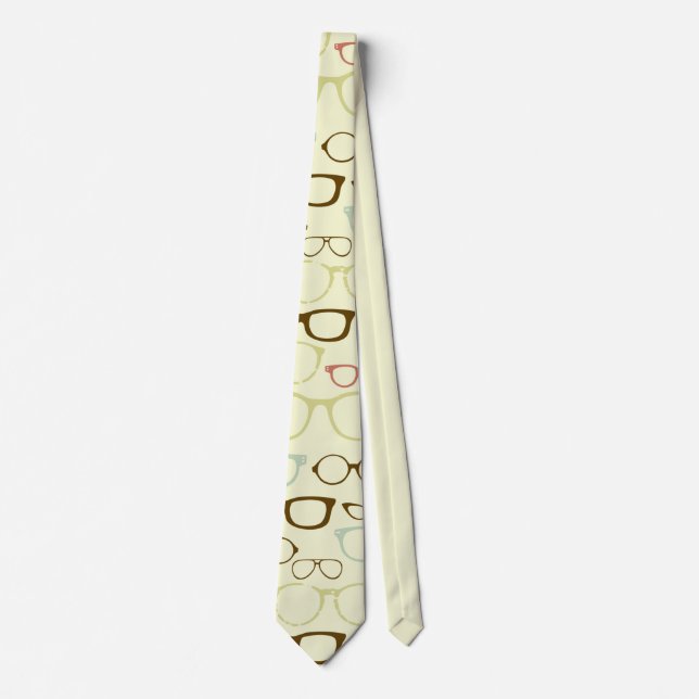 Retro Eyeglass Hipster Neck Tie Slips (Framsida)