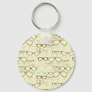 Retro Eyeglass Hipster Nyckelring