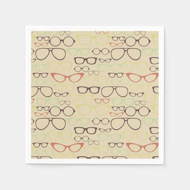 Retro Eyeglass Hipster Pappersservett (Framsidan)