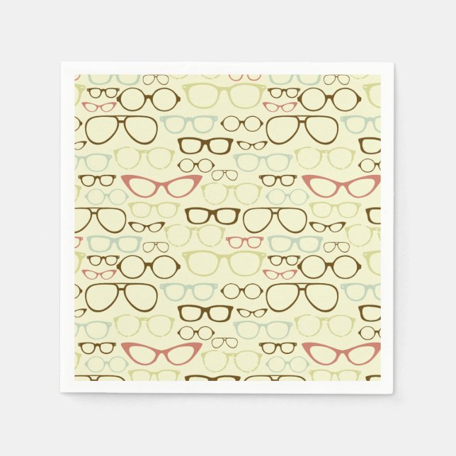Retro Eyeglass Hipster Pappersservett (Framsidan)