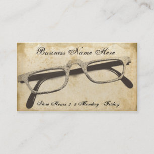 Retro Eyeglasses Grungy Pappert Affärskort Visitkort