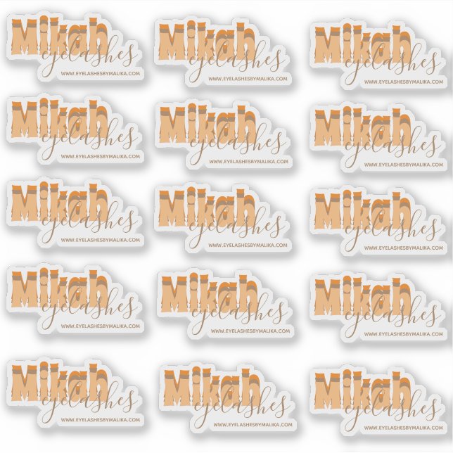 Retro Eyelash Business Owner Radera etiketter (Framsida)