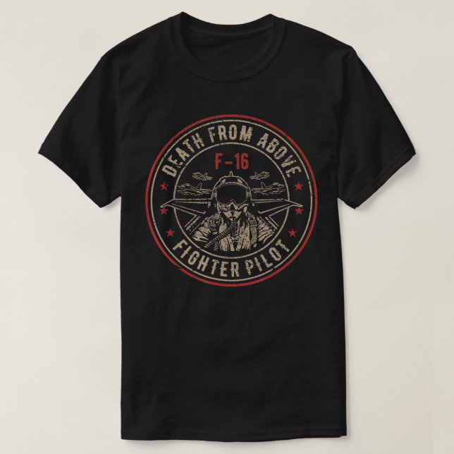 Retro F16 Död från ovan nämnda pilot T Shirt (Design framsida)