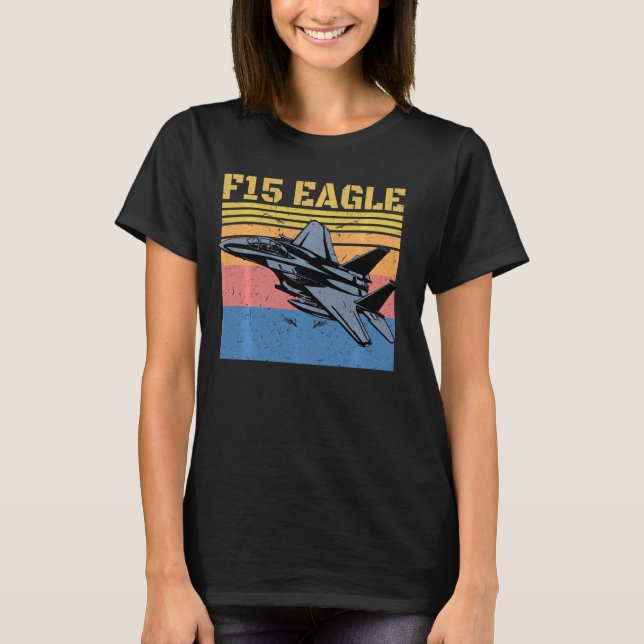 Retro F 15 Eagle Military Jet F15 Fighter Jet 4:e T Shirt (Framsida)