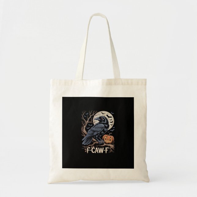 Retro F-Caw-F Bird Crow Funny Crow Bird Cawing Gru Tygkasse (Framsidan)