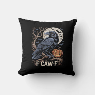 Retro F-Caw-F Fågel Kråka Rolig Kråka Fågel Kraxan Kudde