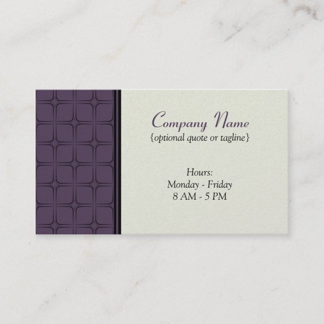 Retro Fab-Affärskort, plum Visitkort (Framsida)