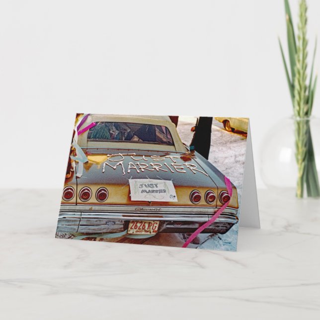 RETRO FAB ROLIG PRECIS MER GLAD FÖR NY GIFTABIL KORT (Framsida)