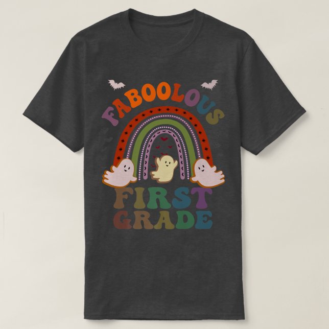 Retro FABOOLOUS 1ST GRADE TEACHER Costume This Is  T Shirt (Design framsida)