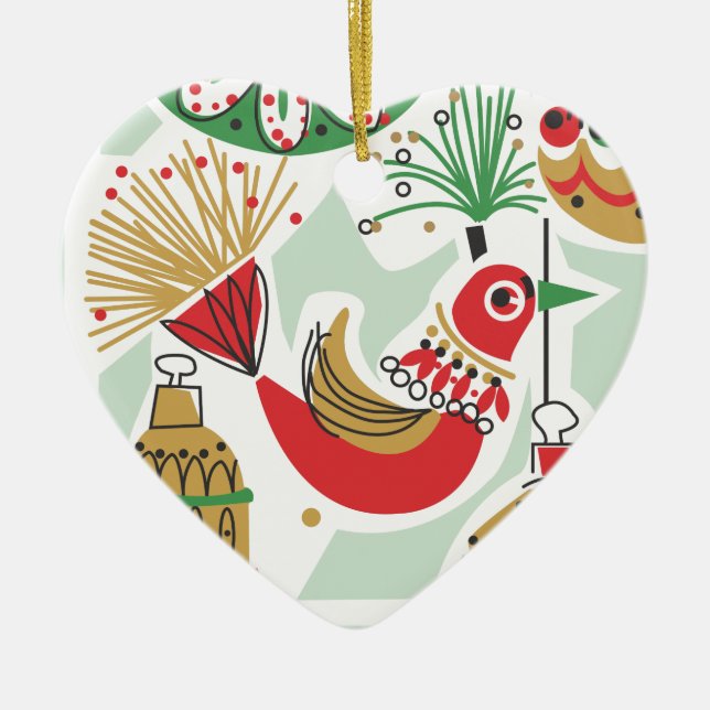 Retro fågeljulprydnad julgransprydnad keramik (Framsidan)