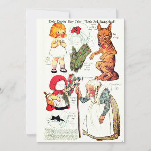 Retro Fairy Tale Halloween 🎃 Pappra dockor Tack Kort