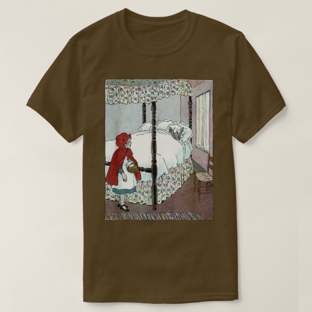 Retro Fairytale Bad Varg Little Red Riding Huva T Shirt (Design framsida)