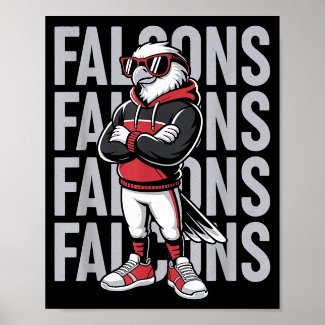 Retro Falcon Gift For Men Women Boys Girls Kids  Poster (Framsidan)