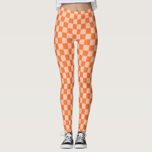 Retro Fall Autumn Orange Tartan Play Leggings