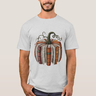 Retro Fall Bok Pumpkin PNG: Halloween Teacher Shi T Shirt