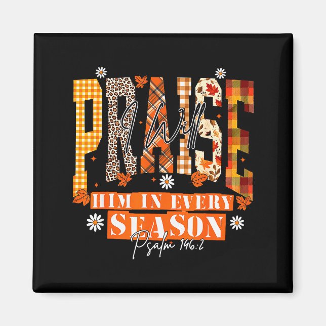 Retro Fall For Jesus He Never Leaves Autumn Christ Magnet (Framsidan)