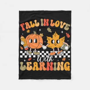 Retro-fall i Kärlek med en höstpump Fleecefilt