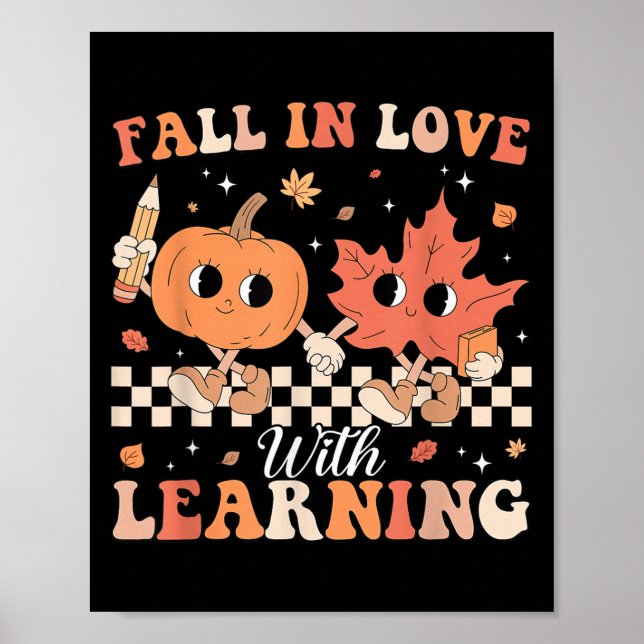 Retro-fall i Kärlek med en höstpump Poster (Framsidan)