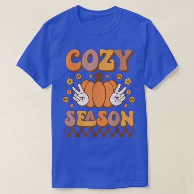 Retro Fall Mysigt Season Cute Fall Pumpkin Höger T Shirt (Design framsida)