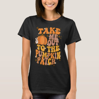 Retro Fall ta mig till Pumpkin Patch Groovy än T Shirt