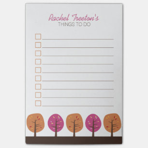 Retro Fall Träd att göra lista Post-it Block