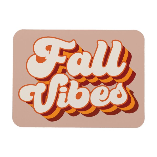 Retro Fall Vibes Magnet (Horisontell)