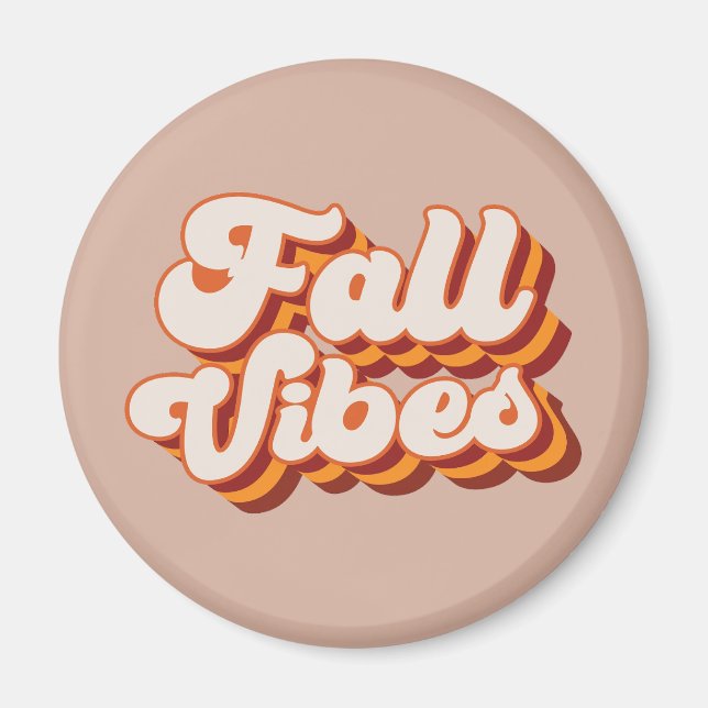 Retro Fall Vibes Magnet (Framsidan)