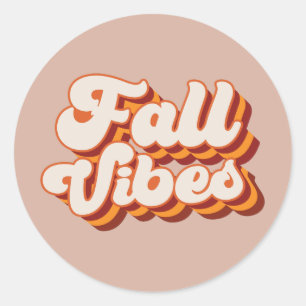 Retro Fall Vibes Runt Klistermärke