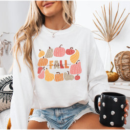 Retro Fall Vibes Sweatshirt med färgfulla pumpor T Shirt