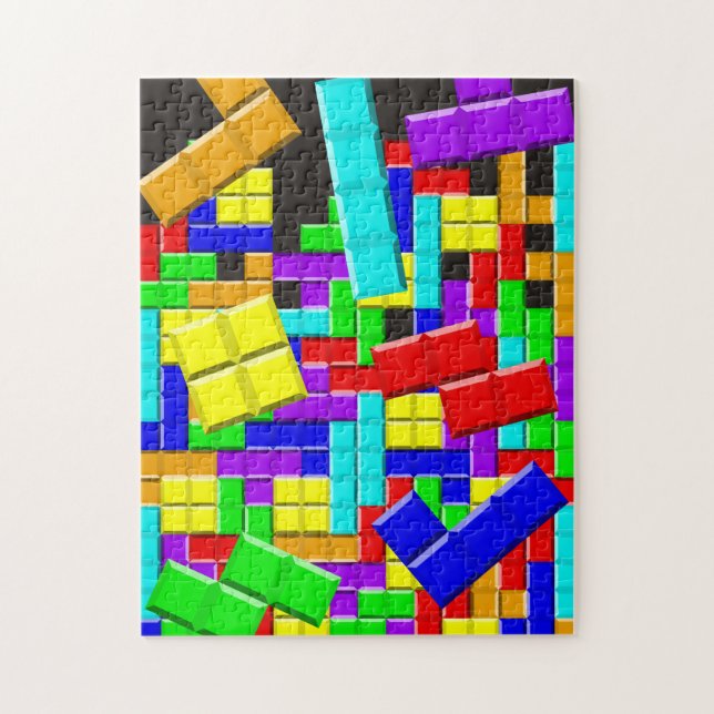 Retro Falling Bricks Arcade Game Puzzle Pussel (Vertikal)