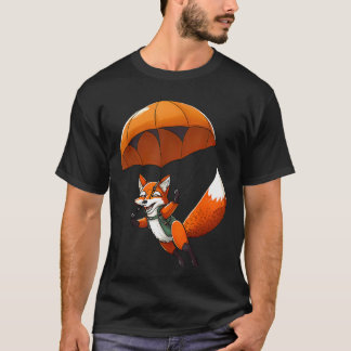 Retro Fallskärmsräv Rollig Fallskärmshoppare Djur T Shirt