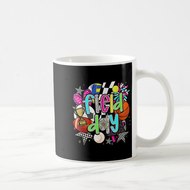Retro fält dag team sporter lärare barn sista dage kaffemugg (Höger)