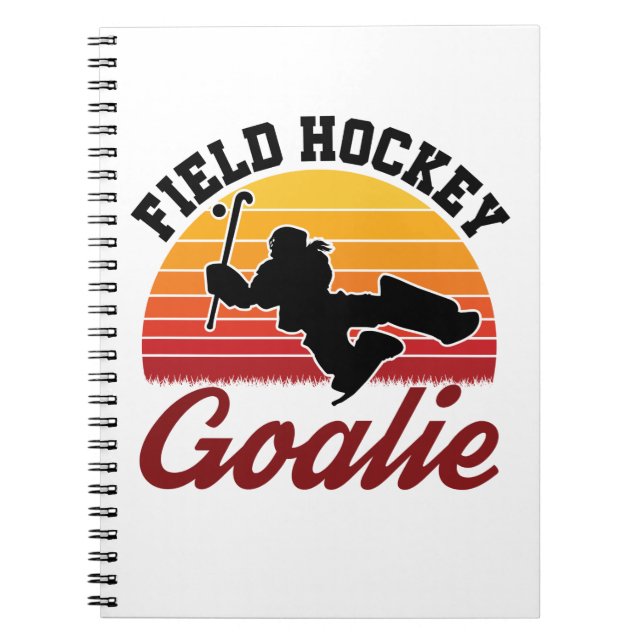 Retro Fält Hockey Goalie Player Anteckningsbok (Framsidan)