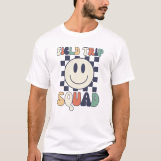 Retro Fält Resa Squad Smile Ansikte T Shirt