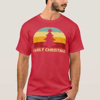 Retro-familjens jul t shirt