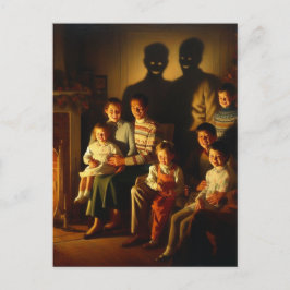 Retro-familjens julfasa vykort