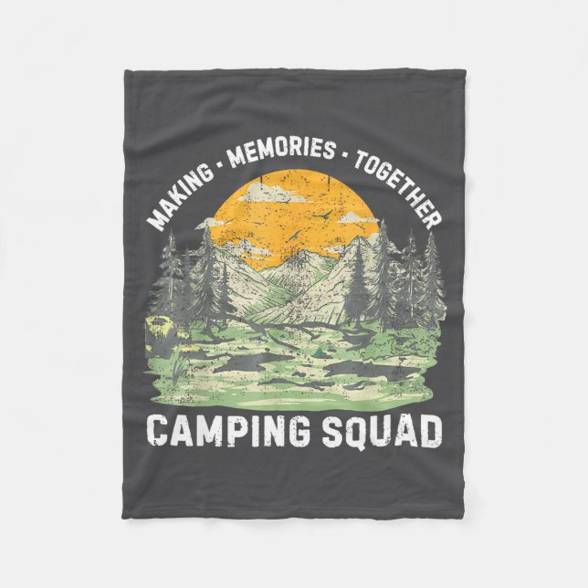 Retro Family Camng Crew Est 2025 Camper Camp Camng Fleecefilt (Framsidan)