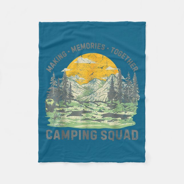 Retro Family Camng Crew Est 2025 Camper Camp Camng Fleecefilt (Framsidan)