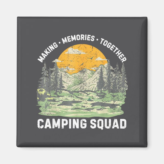 Retro Family Camng Crew Est 2025 Camper Camp Camng Magnet (Framsidan)