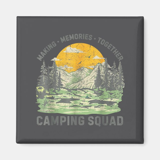 Retro Family Camng Crew Est 2025 Camper Camp Camng Magnet (Framsidan)