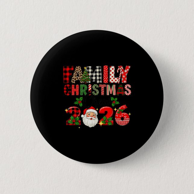 Retro Family Christmas Crew 2026 Squad Family Matc Knapp (Framsida)