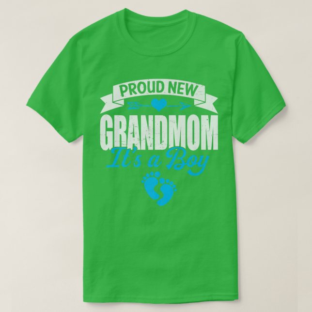 Retro Family Proud New Grandmom It's A Boy Gender  T Shirt (Design framsida)