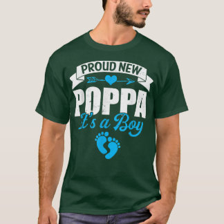 Retro Family Proud New Poppa Det är en Boy Gender  T Shirt