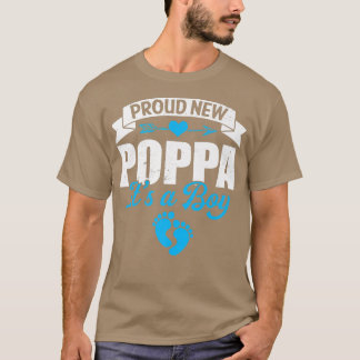 Retro Family Proud New Poppa Det är en Boy Gender  T Shirt